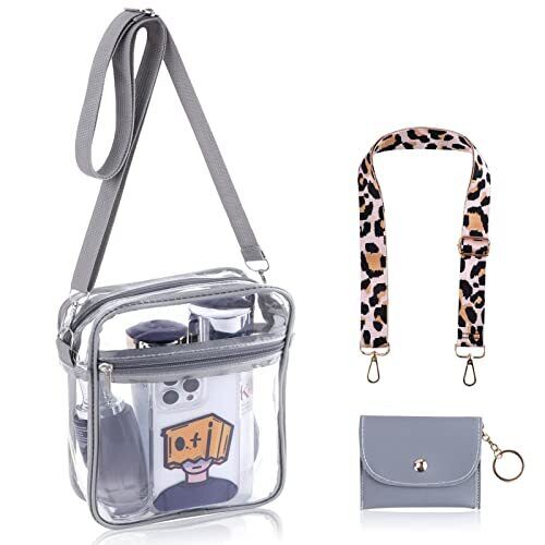 HOSTK Clear Crossbody Bag Stadium Approved Transparent Messenger Shoulder 24Hr Smart